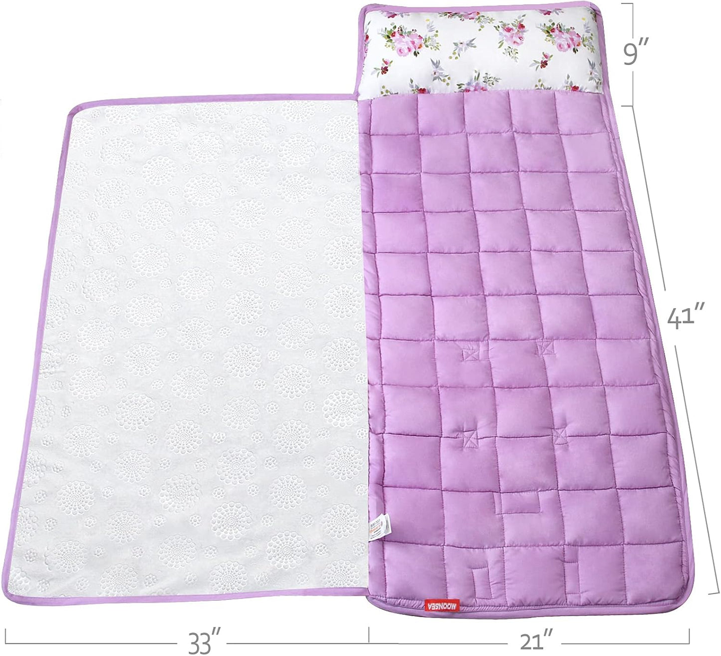 Toddler Nap Mat with Pillow and Fleece Minky Blanket, Kids Sleeping Bag Lightweight and Soft Perfect for Kids Preschool, Daycare, Travel Sleeping Bag Boys and Girls, Fit Standard Cot