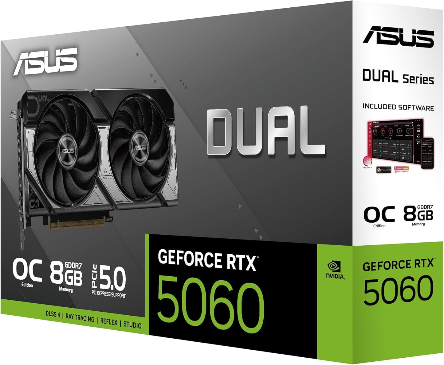 ASUS Dual GeForce RTX 4060 EVO White OC Edition 8GB GDDR6 (PCIe 4.0, 8GB GDDR6, DLSS 3, HDMI 2.1a, DisplayPort 1.4a, Axial-tech Fan Design, 0dB Technology, Dual BIOS, Auto-Extreme Tech)