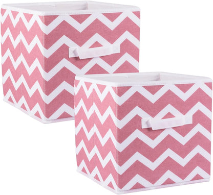DII Foldable Fabric Storage Containers for Nurseries, Offices, Closets, Home Decor, Cube Organizers & Everyday Storage Needs, (Large - 11 x 11 x 11) Scroll Nautical Blue - Set of 2
