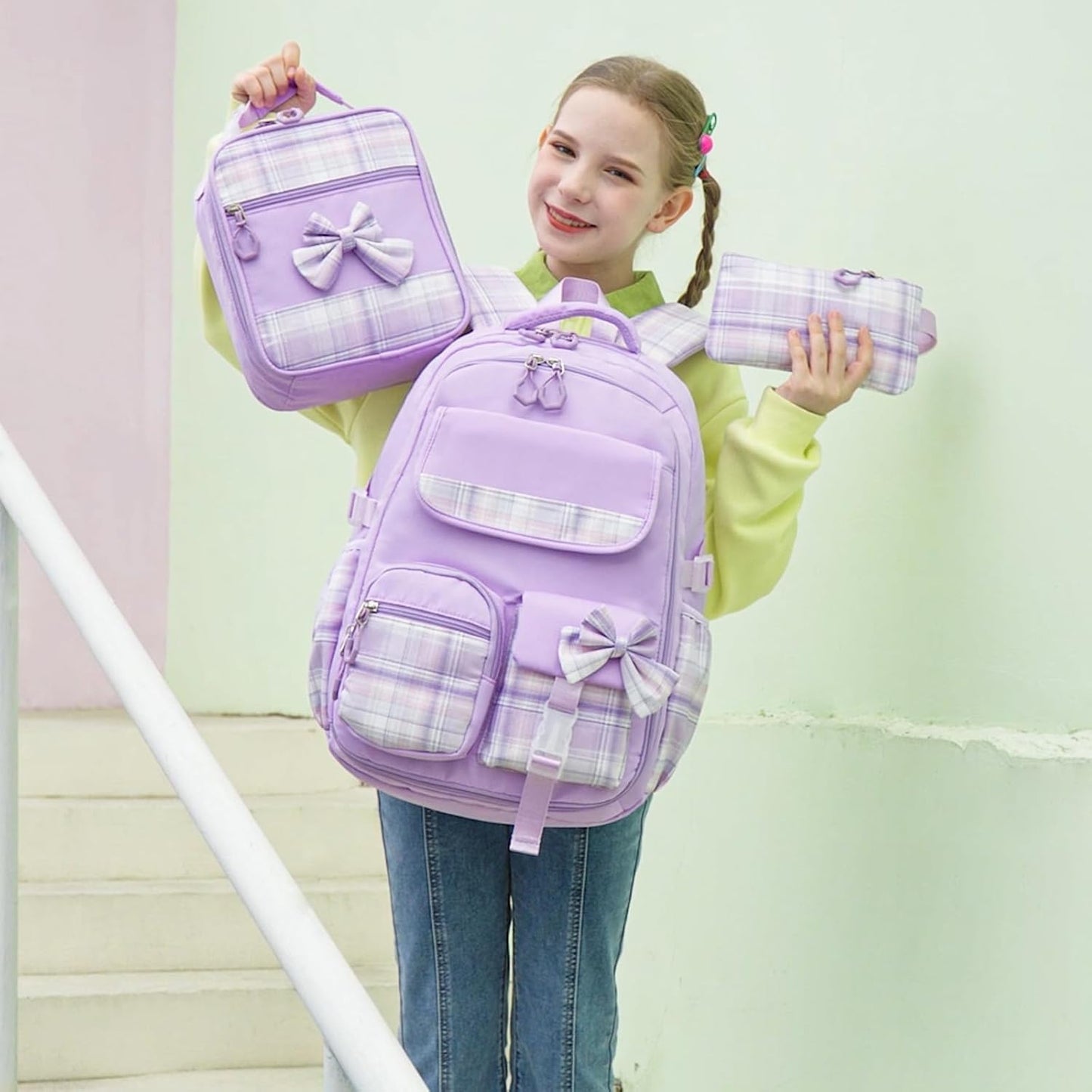 ACESAK Girls Backpack - 3PCS Backpack for Girls Cute School Backpacks for Girls Kindergarten