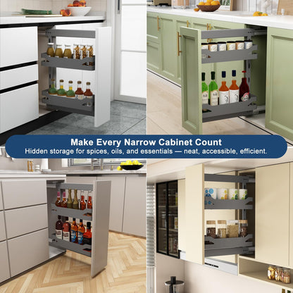 VADANIA Narrow Pull Out Cabinet Organizer, For 8" Cabinets
