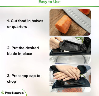 Vegetable Chopper with Container - 2-in-1 Black - Stainless Steel Veggie Chopper Onion Chopper Vegetable Cutter Food Chopper Onion Dicer - Kitchen Tools and Gadgets