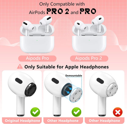 4 Pairs Replacement Ear Tips for AirPods Pro 2nd/1st Generation with Portable Storage Box & Cleaner Pen,Noise Reduction Holewith & Built-in dust Guard Screen,Silicone Ear Tips for AirPods Pro (White)