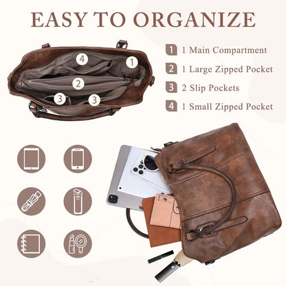 Hobo Bags for Women,VASCHY Vegan Leather Handbag Purse Top Handle Satchel Boho Shoulder Bag with Crossbody Guitar Strap
