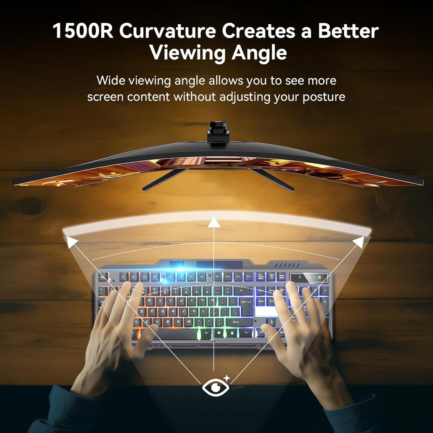 SANSUI 32 Inch Curved 240Hz Gaming Monitor with Speakers, High Refresh Rate FHD 1080P Gaming PC Monitor Curved 1500R, 1ms(MPRT), HDR, HDMI DP, Metal Stand, VESA Compatible (ES-G32C3F DP Cable Incl.)