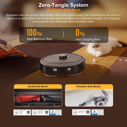 roborock Qrevo S5V Robot Vacuum and Mop, FlexiArm Edge Mopping, 12,000Pa Suction, Smart Obstacle Avoidance, Dual Anti-Tangle Brushes, 10mm Mop Lifting, Auto Mop Washing&Drying, Self-Emptying&Refilling