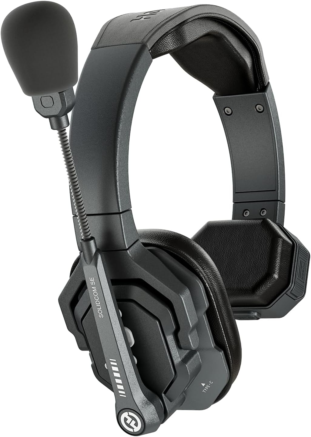 Hollyland Solidcom SE Full Duplex 2-Users ENC Noise Cancellation Wireless Intercom Headset System 1100ft Team Communication with PTT Mute Single Ear Headset for TV Film Production Drone (2.4G Version)