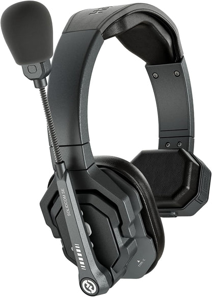 Hollyland Solidcom SE Full Duplex 2-Users ENC Noise Cancellation Wireless Intercom Headset System 1100ft Team Communication with PTT Mute Single Ear Headset for TV Film Production Drone (2.4G Version)