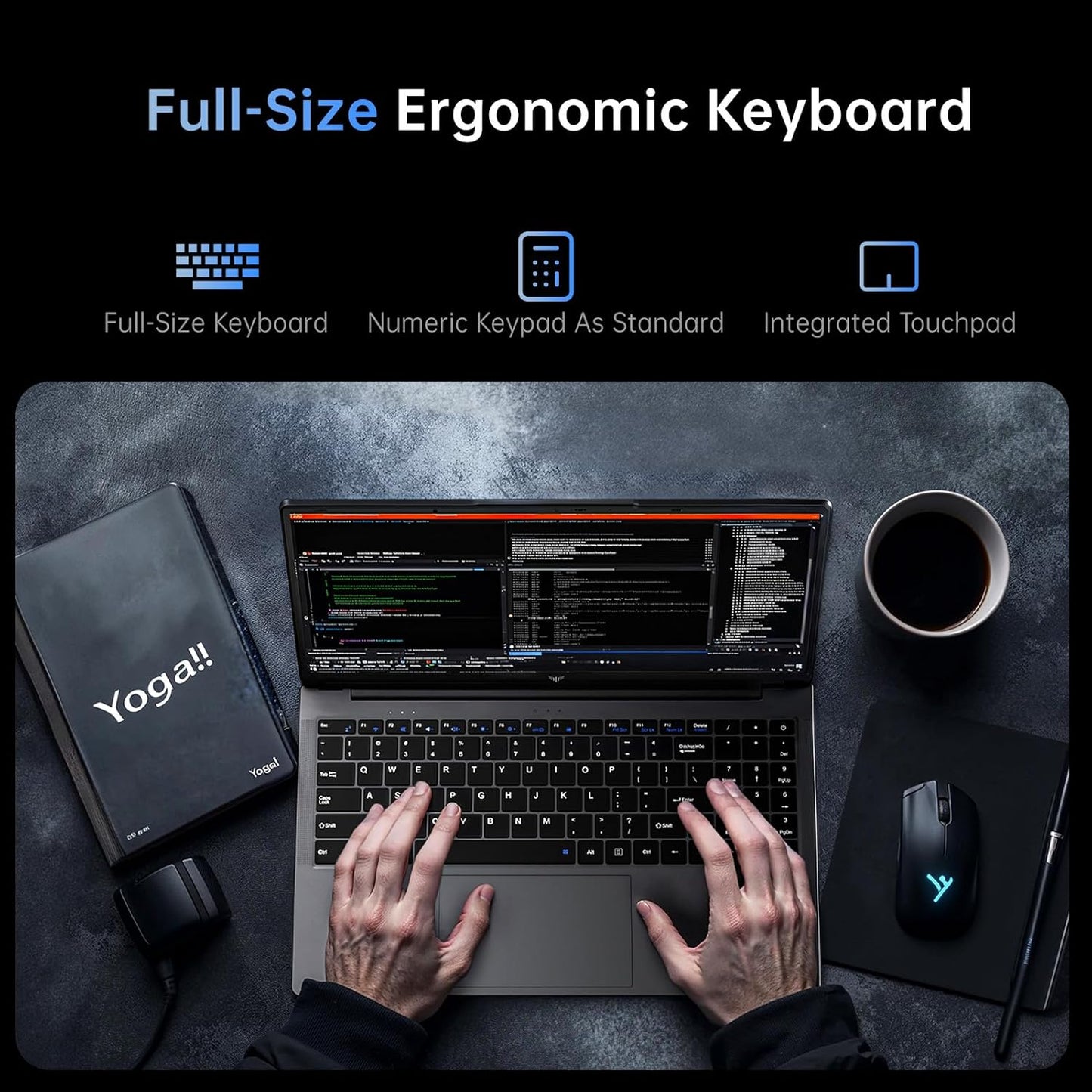 ACEMAGIC Laptop Computer Intel N97 Windows Laptop 15.6-in 16GB DDR4 512GB SSD Ordinateur Portable Numeric Keypad WiFi5 HDMI Type-C USB3.2 TRRS Webcam Office Laptops Student Laptops