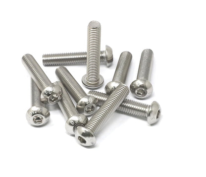iexcell 50 Pcs M6 x 20mm Thread Pitch 1 mm Stainless Steel 304 Hex Socket Button Head Cap Screws Bolts Kit
