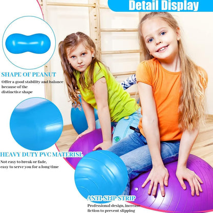 Peanut Yoga Ball, Peanut Sports Ball, Peanut Shaped Ball, Fitness Ball with Air Pump, Anti Explosion Thick PVC Peanut Sports Ball, Suitable for Home Fitness, Labor Delivery