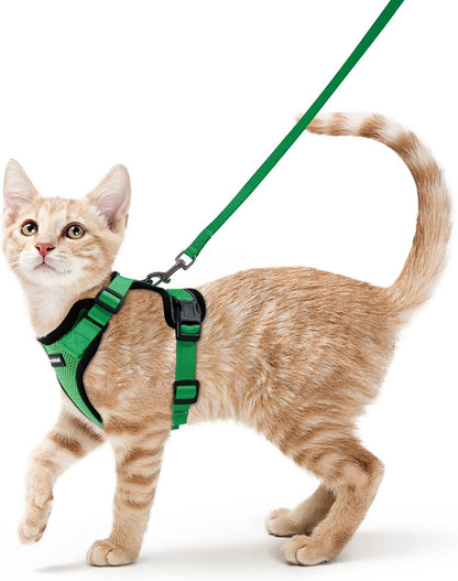 rabbitgoo Cat Harness and Leash for Walking, Escape Proof Soft Adjustable Vest Harnesses for Small Medium Cats, Easy Control Breathable Reflective Strips Jacket, XS, Black