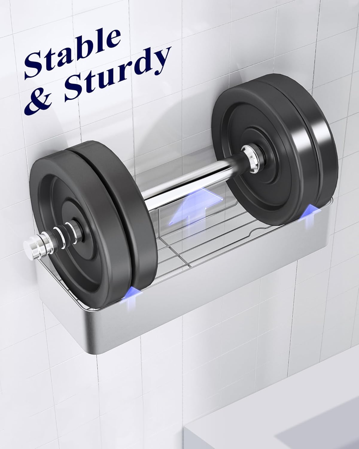 Kitsure Large Shower Caddy - 2 Pack Adhesive Shower Organizer, Drill-Free Shower Shelves for Inside Shower, Rustproof Bathroom Shelf Shower Shelf for Bathroom, Black