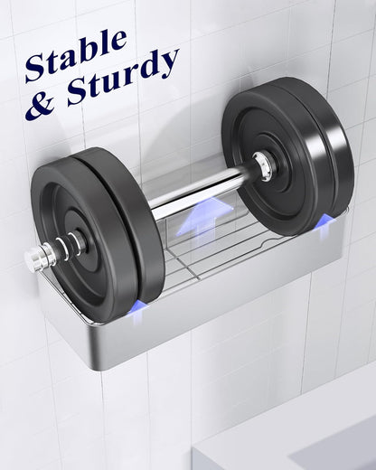 Kitsure Large Shower Caddy - 2 Pack Adhesive Shower Organizer, Drill-Free Shower Shelves for Inside Shower, Rustproof Bathroom Shelf Shower Shelf for Bathroom, Black