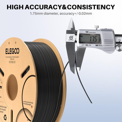 ELEGOO PLA+ Filament 1.75mm Black 4KG, PLA Plus 3D Printer Filament, Dimensional Accuracy +/- 0.02 mm, Tough & High Strength, Fit for Most FDM Printers(1KG/Spool, 2.2 lbs)