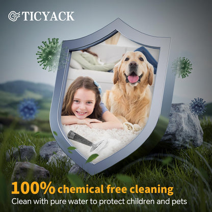 TICYACK Steam Cleaner Handheld, 500ML, Continuous Steam,16 PCS, Grey/White