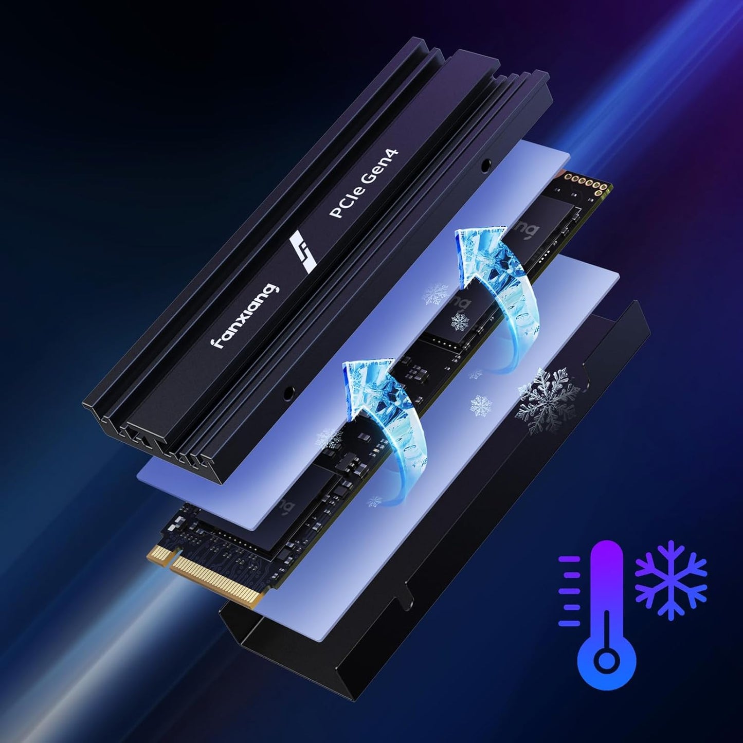 fanxiang S880E 2TB with Heatsink PCIe NVMe SSD Gen 4 Gaming SSD M.2 2280, Up to 7100MB/s Compatible with PS5, Internal Solid State Drive for Gamers, Professionals, Creators