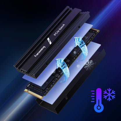 fanxiang S880E 2TB with Heatsink PCIe NVMe SSD Gen 4 Gaming SSD M.2 2280, Up to 7100MB/s Compatible with PS5, Internal Solid State Drive for Gamers, Professionals, Creators