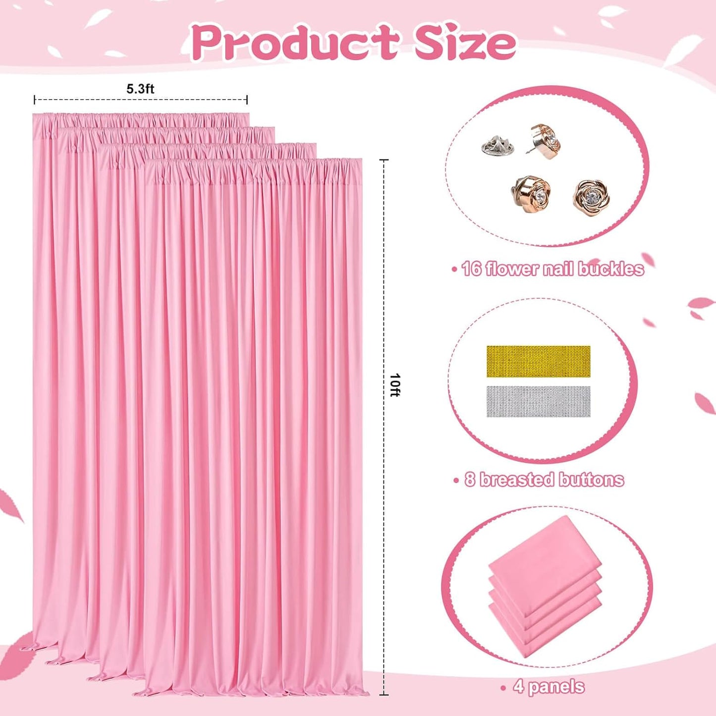 10.6x10Ft White Backdrop Curtain Parties Photo Curtains Backdrop Drapes Fabric for Wedding Birthday Baby Shower Decorations
