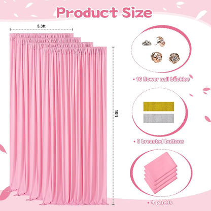 10.6x10Ft White Backdrop Curtain Parties Photo Curtains Backdrop Drapes Fabric for Wedding Birthday Baby Shower Decorations