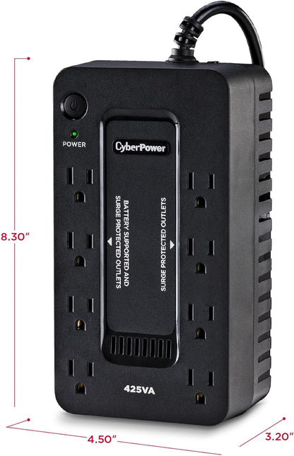 CyberPower ST425 Standby UPS System, 425VA/260W, 8 Outlets, Compact