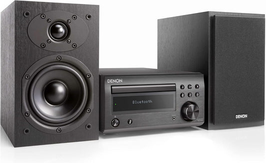 Denon System with Bluetooth FM/AM Tuner CD Player Black (DM41SBK)