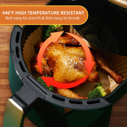 GOFFUGT Air Fryer Disposable Paper Liner,100PCS Round Airfryer Paper Liners,9" Natural Parchment Paper for Air Fryer Oil-Proof Water-Proof,Food Grade Parchment for AirFryer,Steamer,Microwave Etc