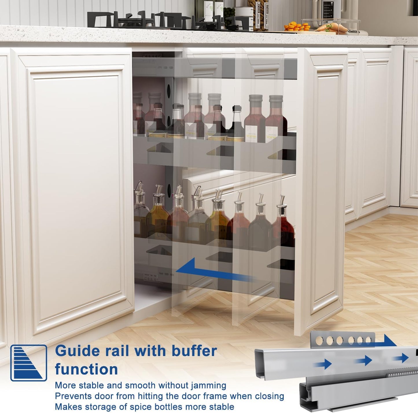 VADANIA Narrow Pull Out Cabinet Organizer, For 8" Cabinets
