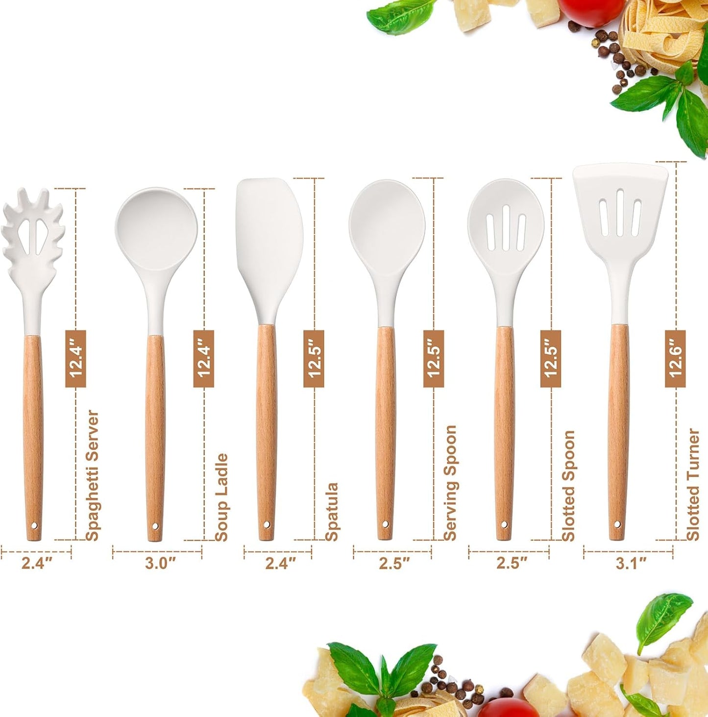 Purilite Select 6-Piece Silicone Cooking Utensil Set