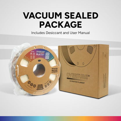 OVERTURE PLA Filament 1.75mm PLA 3D Printer Filament, 1kg Cardboard Spool (2.2lbs), Dimensional Accuracy +/- 0.02mm, Fit Most FDM Printer (Black 1-Pack)