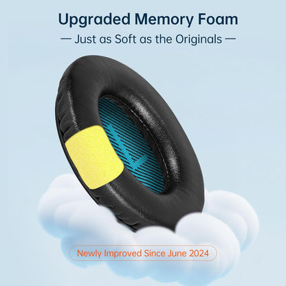 Replacement Ear Pads Earpads for Bose QuietComfort QC 2 15 25 35 Ear Cushion for QC2 QC15 QC25 QC35 SoundLink SoundTrue Around-Ear II AE2 (Black)