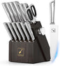 Knife Sets for Kitchen with Block imarku Japanese Knife Set Stainless Steel Kitchen with Block 14pcs, Built-in Sharpener, Sharp Knife Block Set with Non-Slip Ergonomic Handles - Dishwasher Safe