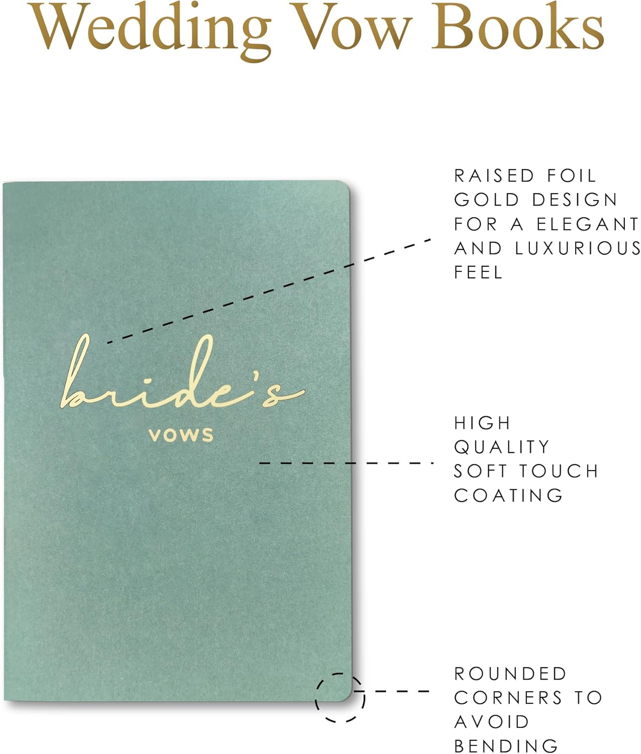 GroomBrideGifts Wedding Vow Book for His and Hers, Soft Touch, Perfectly Sized Bride and Groom Vow Books, Wedding Essentials, Wedding Registry Ideas, His and Hers Gifts