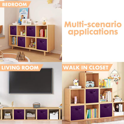 ShellKingdom Storage Bins, Foldable Fabric Storage Cubes And Cloth Organizer Drawer For Closet And Toys, 6 Pack (Lavender+Light Blue+Pink)