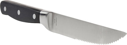 Amazon Basics Premium 8-Piece Kitchen Steak Knife Set, Black