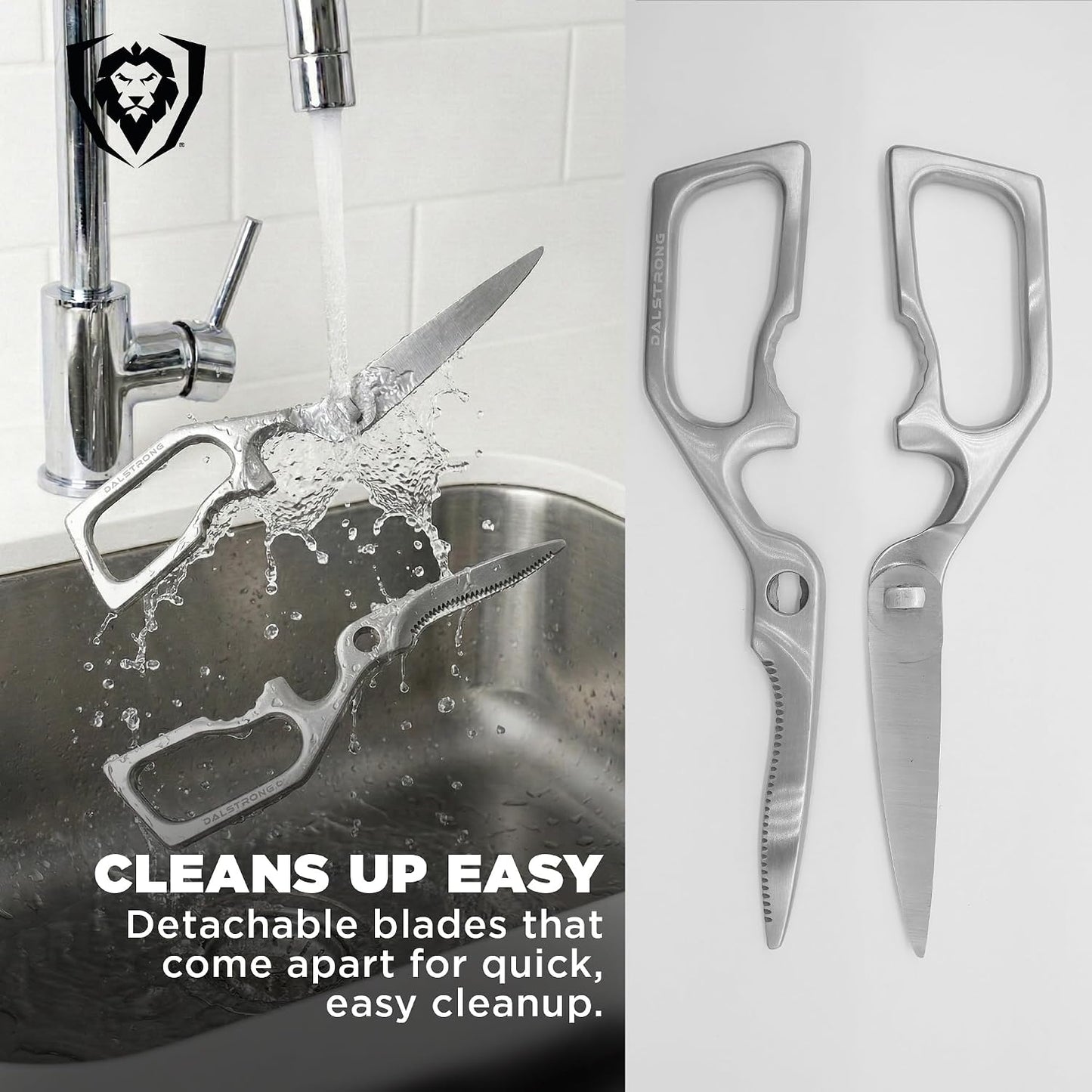 Dalstrong Kitchen Scissors All Purpose - Japanese Stainless Steel - Ambidextrous Kitchen Shears for Food - Detachable - Heavy Duty Scissors Sharp Scissor - Herbs, Pizza, Poultry Meat Cutting Scissors