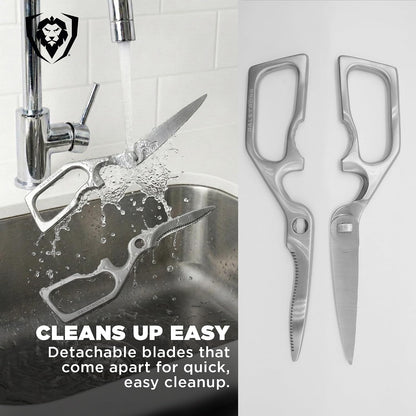 Dalstrong Kitchen Scissors All Purpose - Japanese Stainless Steel - Ambidextrous Kitchen Shears for Food - Detachable - Heavy Duty Scissors Sharp Scissor - Herbs, Pizza, Poultry Meat Cutting Scissors