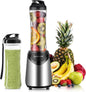 La Reveuse Smoothies Blender Personal Size 300 Watts with 2 Pieces 18 oz BPA Free Portable Travel Sports Bottles (Silver 2 Cups)