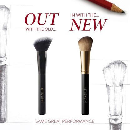 LAURA GELLER NEW YORK Dual-Ended Blush + Bronzer Brush - Blush Bronzer Contour Face Makeup Brush