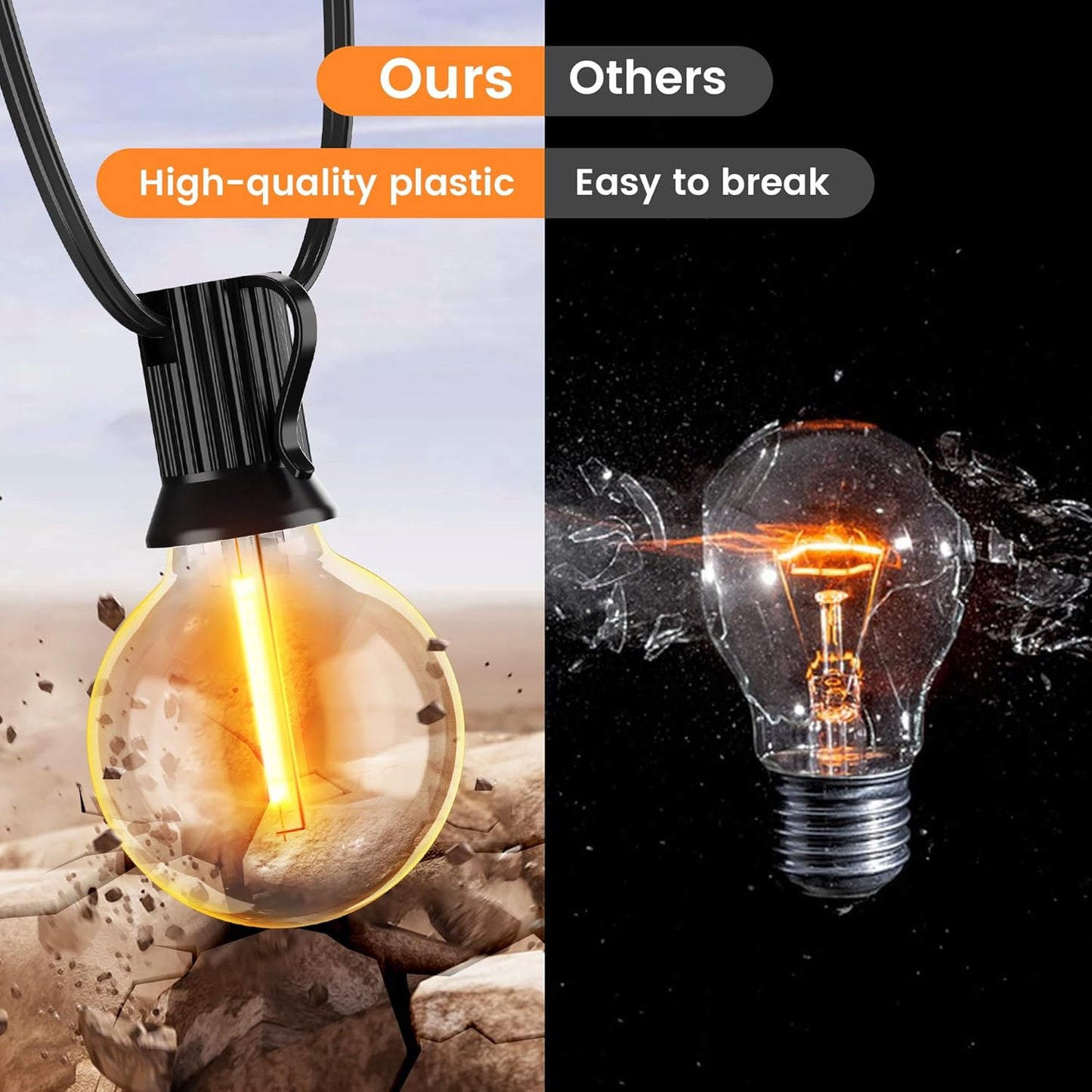 OHLUX 120FT Solar String Lights Outdoor with Remote, Patio Lights with 52 Shatterproof G40 Globe LED Filament Bulbs, Dimmable Outside Edison Hanging Light for Backyard Party Decor