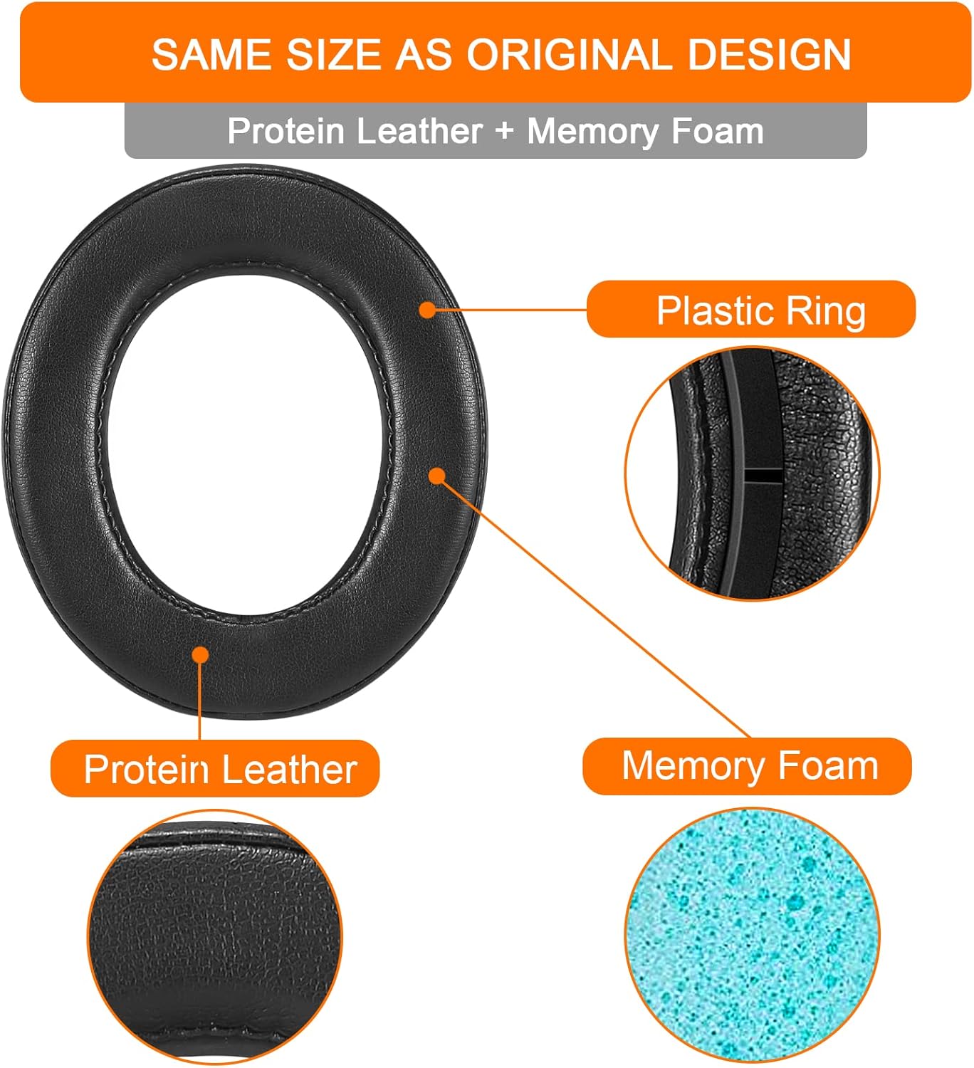 HS60 Earpads, GVOEARS Replacement Ear Pads Cushion for Corsair HS70 HS60 HS50, Softer Durable Knitted Gaming Headset Noise Isolation Earpads (Grey)