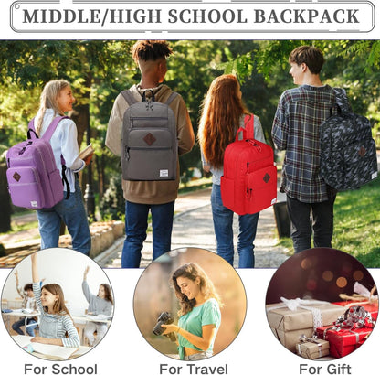 School Backpack for Men Women,Vaschy Lightweight School Bag Bookbag Casual Daypack for High School/College/Teens/Travel/Work