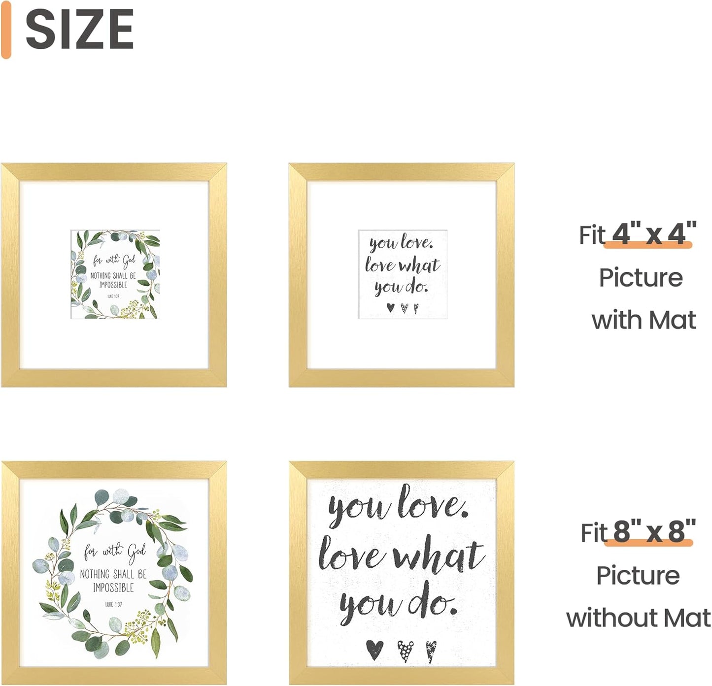 upsimples 11x14 Picture Frame, Display Pictures 8x10 with Mat or 11x14 Without Mat, Wall Hanging Photo Frames, Black