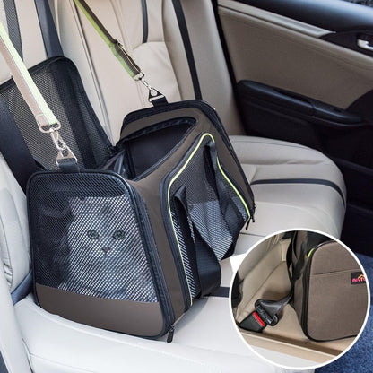 Aivituvin Dog Carrier Airline Approved Soft Sided Pet Carriers, Collapsible Travel Cat Carrier for Medium Cats and Puppies (Green Large)