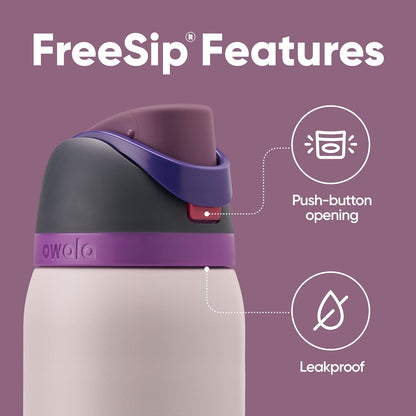 Owala Kids FreeSip Insulated Stainless Steel Water Bottle with Straw, BPA-Free Sports Water Bottle, Great for Travel, 16 oz, Celestial Sphere