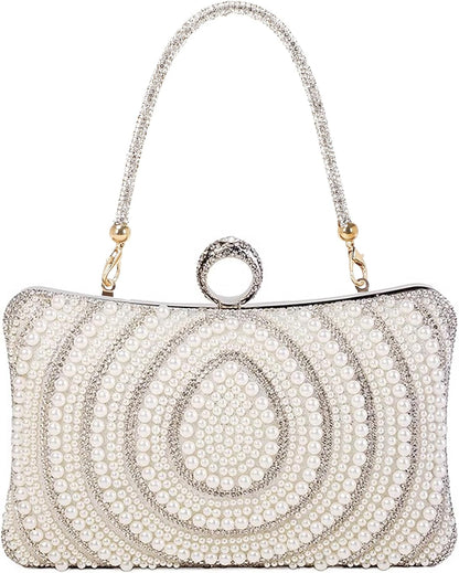 Women's Evening Handbags Pearl Clutch Purse Beaded bag Bridal Clutch wedding Purse