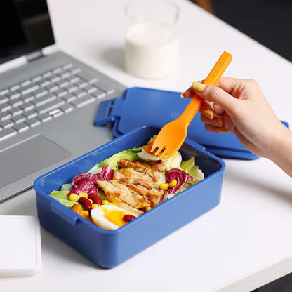 Linoroso Stackable Bento Box Adult Lunch Box | Meet All You On-The-Go Needs for Food, Salad and Snack Box, Premium Bento Lunch Box for Adults Include Utensil Set, Dressing Containers - Pale Mint