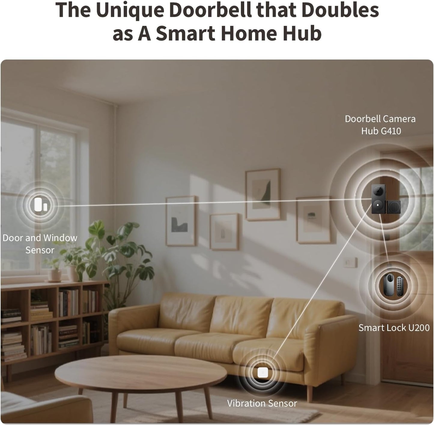 Aqara Smart Doorbell Camera G410 with Chime, 2K, HomeKit Secure Video, 2-Way Audio, Built-in Matter Hub, Wireless/Wired, Supports Apple Home, Alexa, Google, Home Assistant, 2.4G/5GHz Wi-Fi, Black