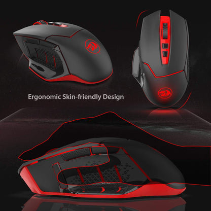 Redragon M690-1 2400 DPI Optical 2.4G Wireless Gaming Mouse, 5 Adjustable DPI Levels Portable Gaming & Office Mice with 8 Buttons and USB Receiver for Desktop, MacBook, Notebook, PC, Laptop, Computer