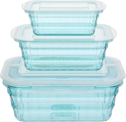 Taiuloo Set of 3 Food Storage Containers with Lids & Handle, BPA Free Plastic Meal Prep & Salad Bowl Containers To Go for Lunch, Salad Serving Bowls for Snack, Fruit, Veggie, Green